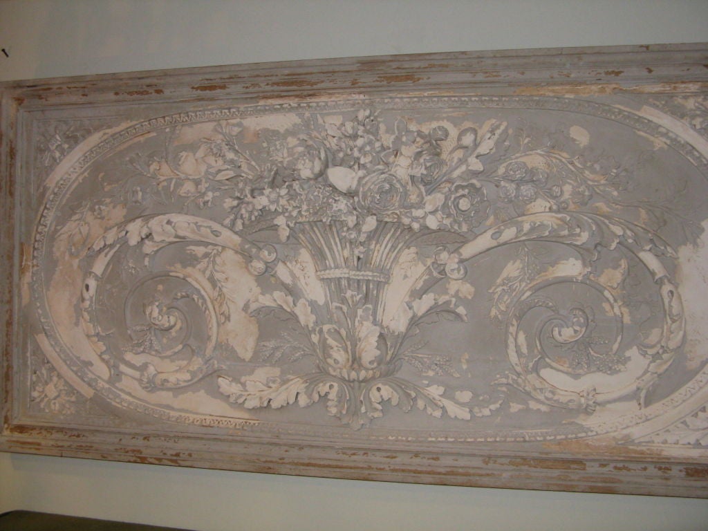 Louis XVI Style Polychromed Wood & Gesso Supra Porta Panel