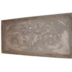 Louis XVI Style Polychromed Wood & Gesso Supra Porta Panel