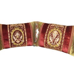 Antique Pair of 19th C. Italian Velvet Pillows