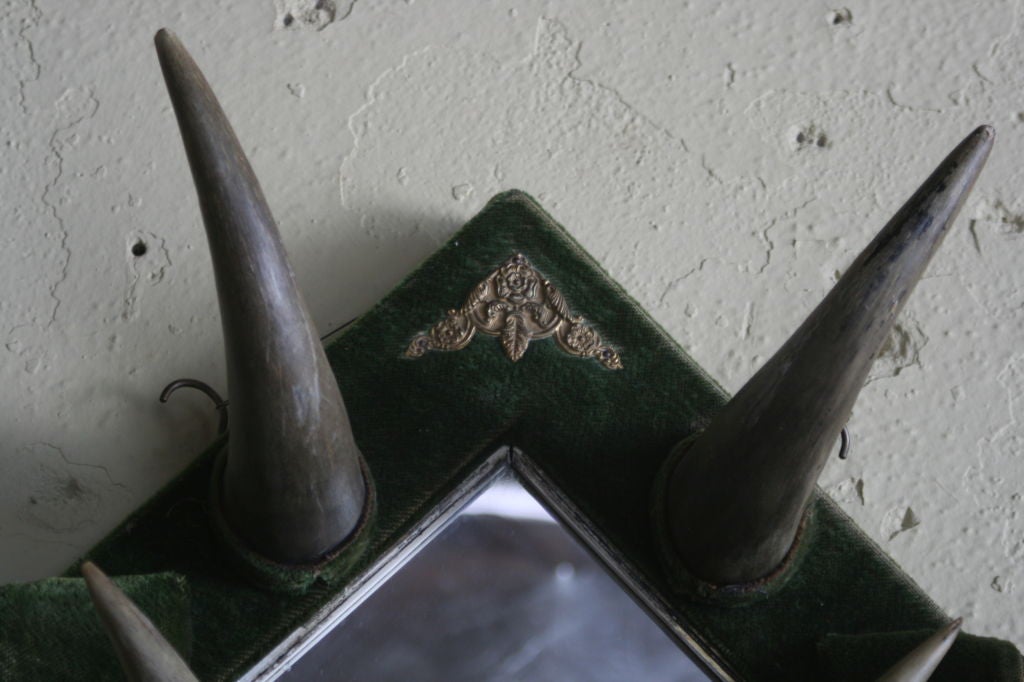 Victorian Horn Coat Hanger with Mirror