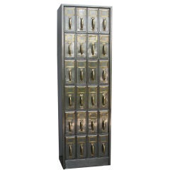 Vintage Tall Polished Industrial Vertical File Cabinet