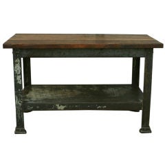 Industrial Table with Chopper Block Top