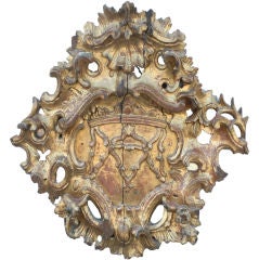 Antique Large 18th Century Italian Gilt Cartouche Fragment