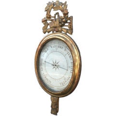 18th Century Country French Gilt Barometer