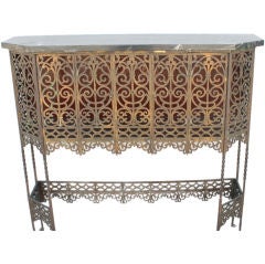 Brass and Marble Oscar Bach Inspired Credenza