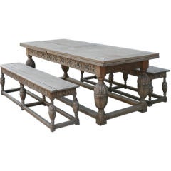 Large Sun Bleached Oak Dining Suite