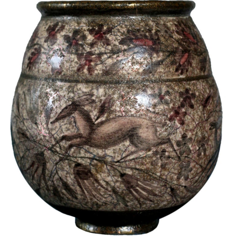 Persian Flavor Premium Jean Mayodon Deco Vase For Sale