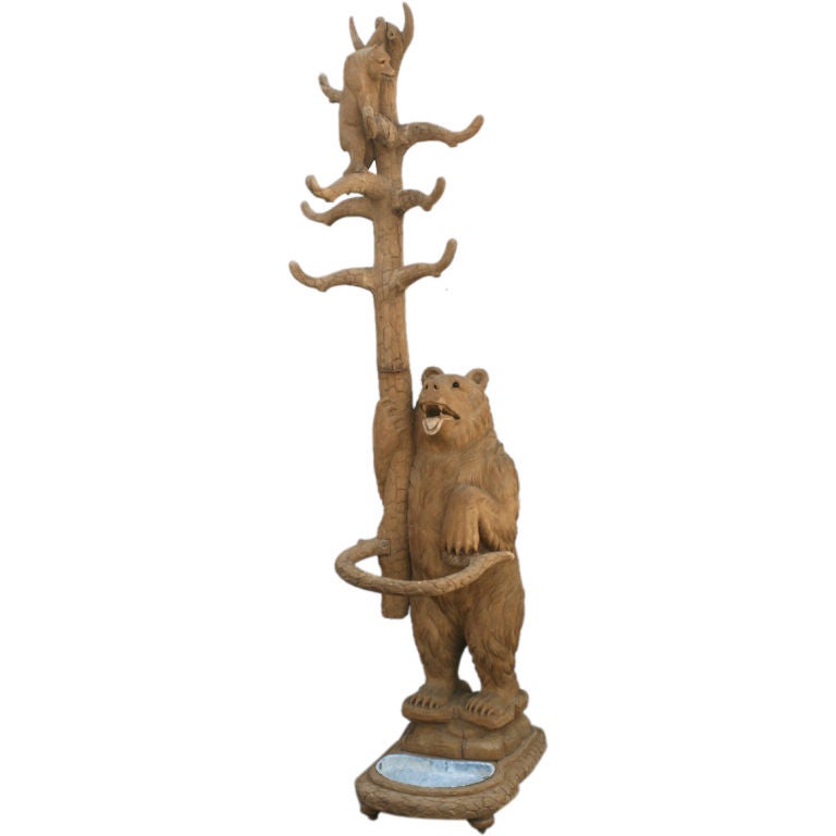 Whopper Real Black Forrest Bear Umbrella Stand For Sale