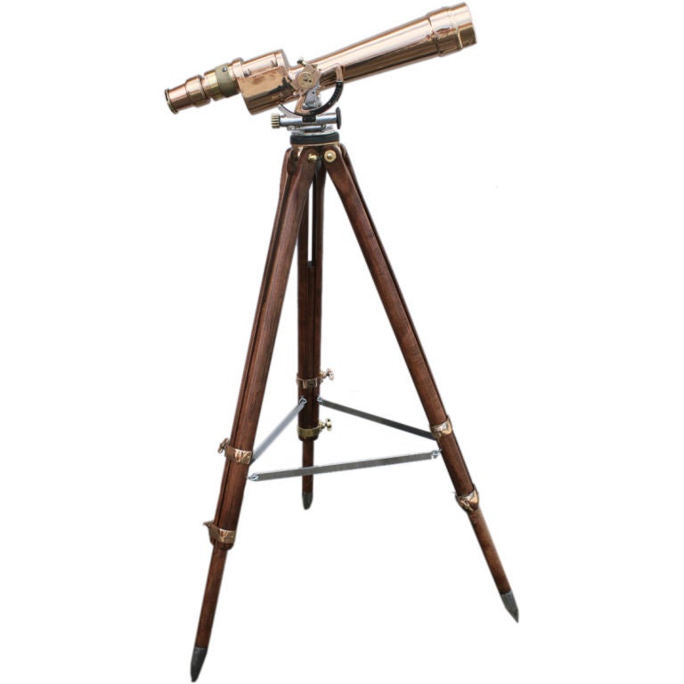Vintage Slick Brass Military Telescope at 1stDibs