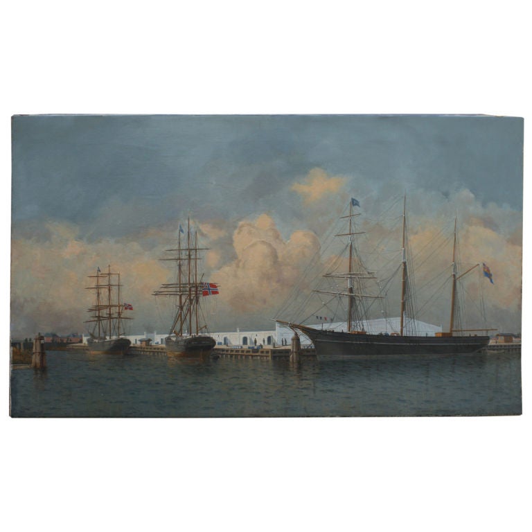 Fabulous 19th Century Sailing Ships painting