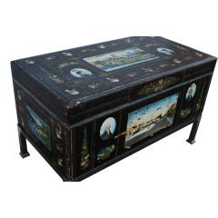 Antique Highly detailed Painted Mexican Trunk
