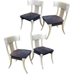 Set of four Klismos Chairs in the style of Robsjohn-Gibbings