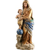 Exceptional Antique Carved Wood Madonna and Child