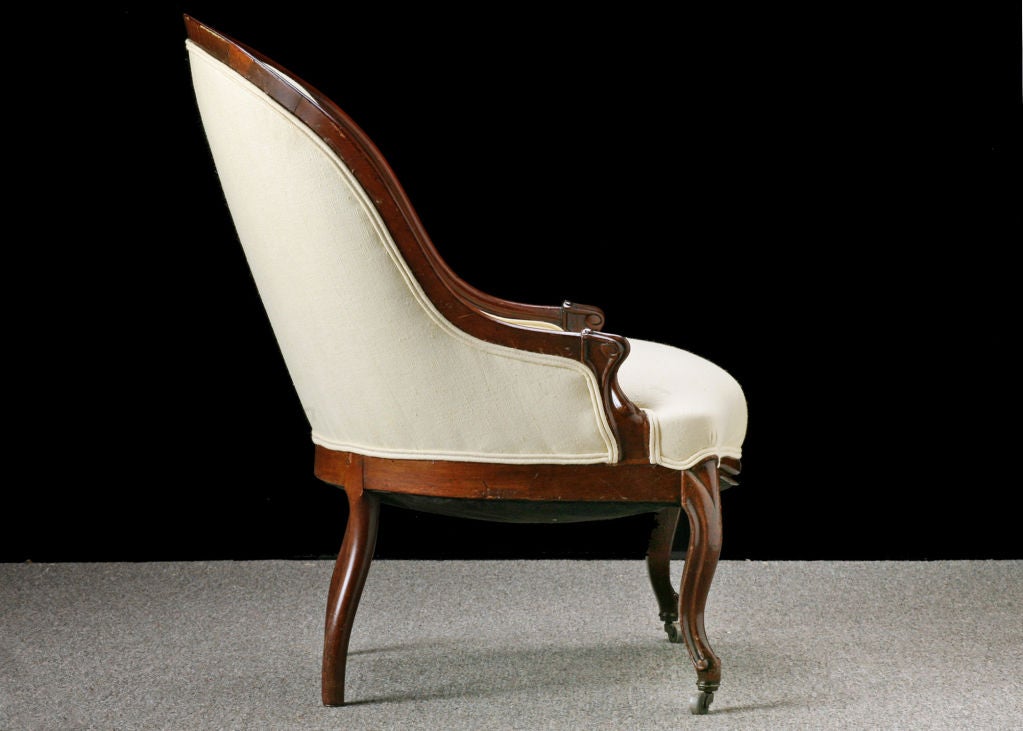 Pair of English Antique Queen Anne Rosewood Slipper Chairs