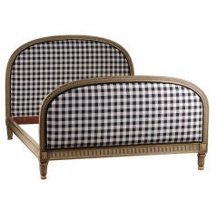 French Antique Louis XVI Style Full-Size Patinated Bed