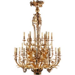 Exquisite French-Style Gilt Bronze 27-Light Chandelier