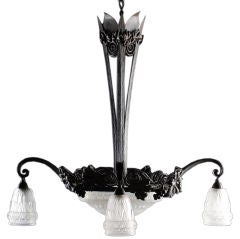 Vintage Charles Schneider French Art Deco Chandelier