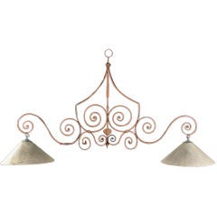 French Used Wrought Iron Light Fixture