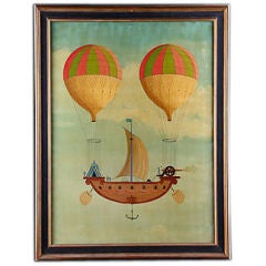 French Reverse Glass Painting "The Great Voyage"