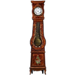 Country French Handpainted Comtoise Grandfather Case Clock