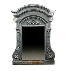 Great French Antique Zinc Window Pediment Mirror