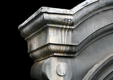 Great French Antique Zinc Window Pediment Mirror