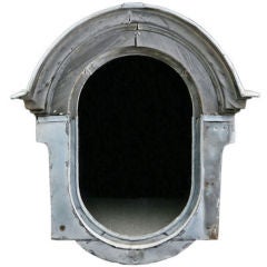 "Oeil de Boeuf" Zinc Parisian Window Pediment Mirror