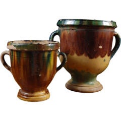Collection of French Provincial Colored Pottery Anduze style