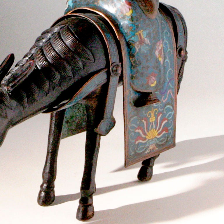Cloisonne Horse & Rider In Excellent Condition In New York, NY
