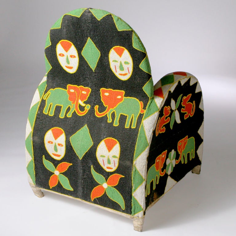 Nigerian AFRICAN BEADED CHAIR