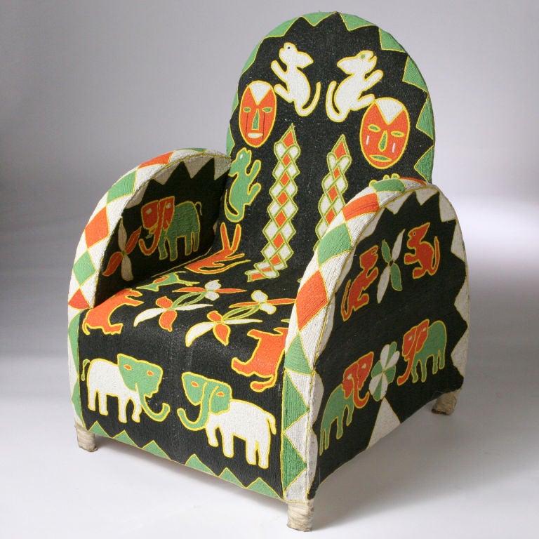 20th Century AFRICAN BEADED CHAIR