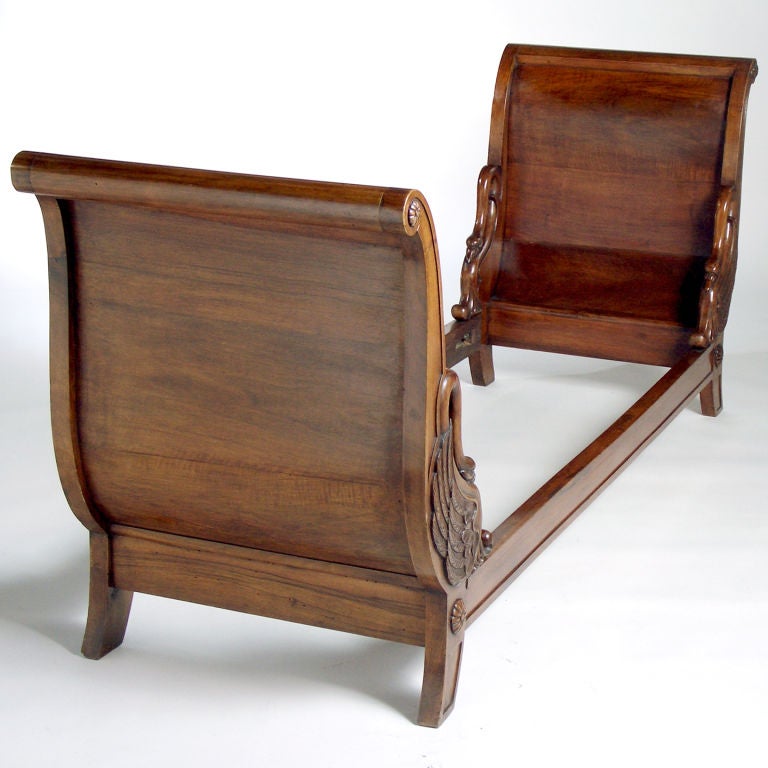 Swan Sleigh Bed For Sale at 1stdibs