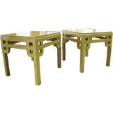 Retro Elegant Pair of Chinese Chippendale Style End Tables