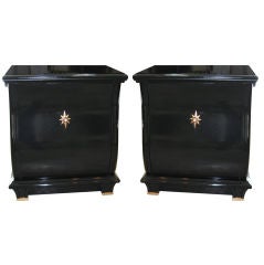 Exceptional Pair Of 40's  Lacquered Side Tables
