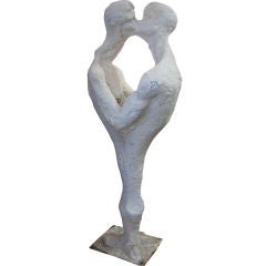 French Mid Centuryr 6 ft  Tall Sculpture: "Embrass"