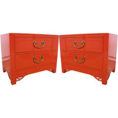 Fabulous Pair of Chinese Chippendale Style End Chests