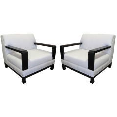 Superb pair of Deco Club Chairs, With Ming Style Legs