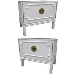 Vintage Elegant pair of Lacquered Ming Style End Tables