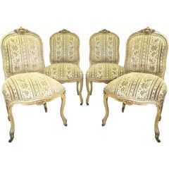 Antique Elegant set of 4 French 19thC LV Style Chairs