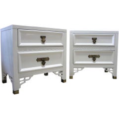 Wonderful Pair of Lacquered Shangri La!  End Tables
