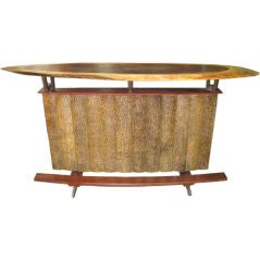Exceptional Mid Century Exotic Wood Ceruse Bar