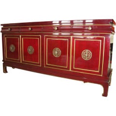 Exceptional Chinoiserie Inspired Lacquered Sideboard