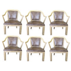 Vintage Elegant set of 6 Ming Influenced Armchairs