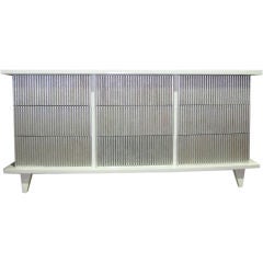 Superb Lacquered and Silver Leaf Mid Century Cabinet/Dresser