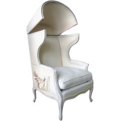 Exceptional French LXV Style Mobile Hooded Chair