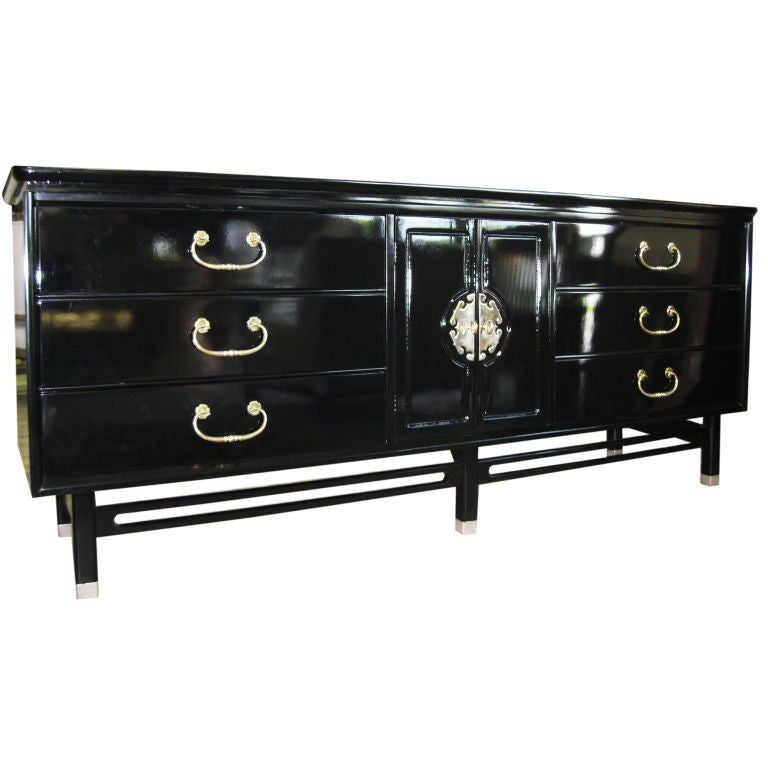 Elegant Lacquered Shangri-La Style Cabinet