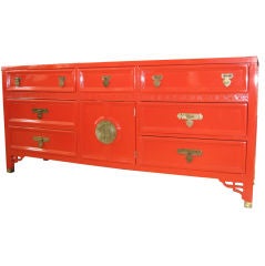 Superb Chinese Chippendale Style Lacquered Cabinet
