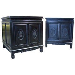 Superb Pair of Antique Chinoiserie End Tables/Chests