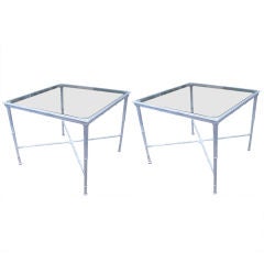 Elegant Pair ofClassical  Faux Bamboo End Tables