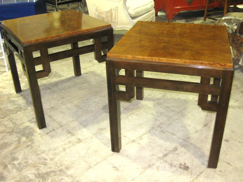 Elegant Pair of Ming Style End/Side Tables